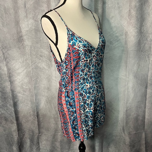 E2 Clothing Floral Print Spaghetti Strap Romper with Pockets - MED - Picture 4 of 10